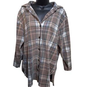 Vintage Fashion Bug Shirt L Plaid Button-up Grunge Very Worn FLAWED SEE PICS